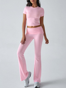 Conjuntos de 2 Piezas Personalizados para Mujer, Camisetas y Leggings Largos, Ropa Deportiva Suave para Gimnasio y Fitness, Conjuntos de Ropa de Moda para Mujer - Product Image 2