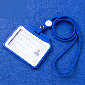 Wholesale Customized 2 Sided Windowed Hard Plastic Badge Holder Lanyard Portable Polyester Neck Strap Access ID Card Working