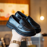 Kinder Kunstlederschuhe 2026 Frühling/Herbst Neuheiten Atmungsaktive Rutschfeste Retro Schwarze Anzugschuhe im Britischen Stil