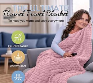 Travel Blanket Pillow Soft Compact Lightweight with Suitcase Luggage Cover Backpack Clip Comfortable Airplane Travel Blanket - Product Image 6