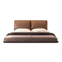 Lit double haut de gamme italien pour chambre principale, minimaliste, suspendu, flottant, à induction, rembourré