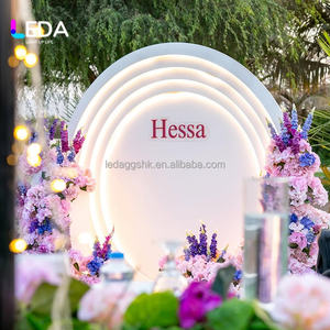 LEDA New Design White Acrylic <b>Illuminated</b> Round Backdrop LED Photo Booth for Wedding Event Party Decor - Product Image 6