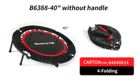 Mini trampoline pliable de 40 pouces à 4 plis sans poignée, rebondisseur de fitness pliable pour la maison, la salle de sport intérieure, l'entraînement et les exercices