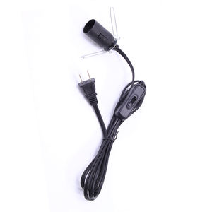 欧盟/美国 2 针插头 E12 灯座 1.5m 交流电源线（IEC 公头-母头）适用于盐灯家用电器 黑色/白色 304 开关式 - Product Image 6