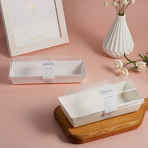 Caja de Conservación de Alimentos Biodegradable Transparente de PET+Papel para <span class=keywords><strong>Sushi</strong></span> y Pan con Impresión Estampada y Tamaño Personalizable - Product Image 2