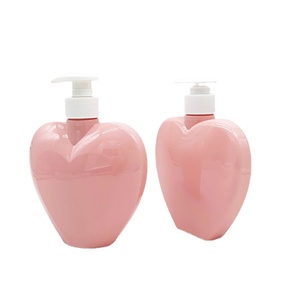 Bouteille vide <span class=keywords><strong>en</strong></span> <span class=keywords><strong>plastique</strong></span> PET rose <span class=keywords><strong>en</strong></span> forme de cœur de 380 ml, sérigraphiée, fabriquée au Guangdong, pour gel douche/shampoing/<span class=keywords><strong>sous</strong></span>-vêtements/linge - Product Image 5