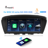 Podofo 8.8'' Stereo Mobil Wireless CarPlay Android Auto untuk BMW Seri 3/5 E60 2005-2008 Sistem CCC Original+Linux Sistem Ganda OEM