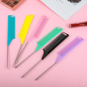 Peine de cola de rata de precisión con logotipo personalizado, peine de acero con extremo curvo para trenzar, peines curvos resistentes al calor para separar el cabello, venta al por mayor - Product Image 4