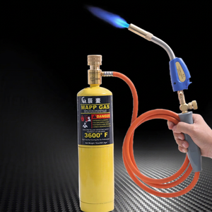 Mapp Gas <b>Welding</b> <b>Torch</b> 1800C Adjustable Flame Air Cooled Piezo Ignition for Copper Pipe Gold Silver Melting - Product Image 1