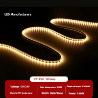 Haute luminosité 2835 120led/m Led bande 5MM Flexible basse tension 12V 24V lampe unique bande lumineuse à coupe unique