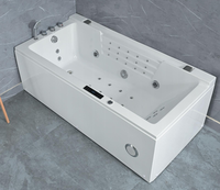 Baignoire autoportante en acrylique avec drain, directement de l'usine, pour projets résidentiels, hôteliers et hospitaliers