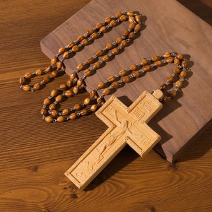 ZD079 Prix de prêtre en bois sculpté <span class=keywords><strong>Croix</strong></span> pectorale orthodoxe avec crucifixion de Jésus-<span class=keywords><strong>Christ</strong></span> pour les <span class=keywords><strong>croix</strong></span> de jeûne du clergé - Product Image 6