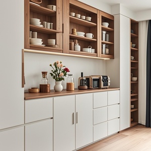 <span class=keywords><strong>Buffet</strong></span> moderne de luxe en bois massif blanc fait à la main pour le salon, l'hôtel, la cuisine - Bar à café, casiers avec grande capacité - Product Image 3