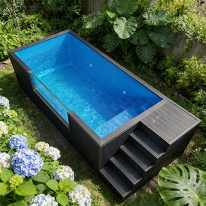 Conception de piscine tropicale avec des palmiers et des formations rocheuses, caractéristiques aquatiques de la piscine - Product Image 1