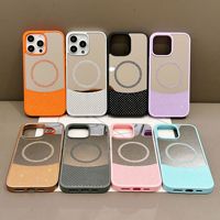 Coque de téléphone pour Apple 17 Air, motif à pois, strass, magnétique, 16 Pro Max, miroir de maquillage, iPhone 15 Plus, coque antichoc