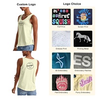 Gran oferta, camiseta sin mangas de algodón transpirable personalizada de alta elasticidad, con cuello redondo Camiseta sin mangas holgada, camiseta sin mangas de Fitness de Color sólido para mujer