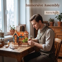 Kit de puzzle de villa de jardin en bois 3D, modèle de maison à construire soi-même, modèle miniature artisanal à assembler, décoration de maison miniature