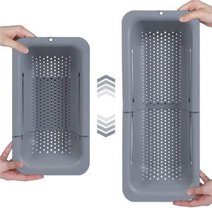 Extendable Kitchen Plastic Sink Colanders & Strainers Basket For Wash Vegetables and Fruits, Drain Cooked Pasta and Dry Dishes