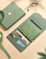 Coffret Cadeau Luxe GF A5 – Carnet en PU à Trois Volets avec Fermeture Magnétique, Bloc-Notes à Feuillets Amovibles, Journal Personnalisable avec Logo pour Écoles et Cadeaux d'Entreprise