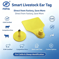 Etiqueta de Oreja para Animales Fofia T904, Nueva Etiqueta RFID de TPU de Alta Calidad, 72*57mm, Codificación Láser, 3 Años de Garantía, para Ganado, Cerdos y Ovejas