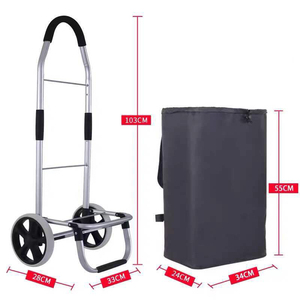 Chariot de supermarché pliant avec <span class=keywords><strong>6</strong></span> <span class=keywords><strong>roues</strong></span> et sac de glace Nouveau panier - Product Image 6