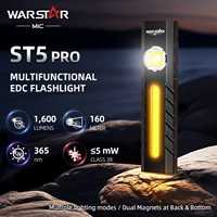 Lampe de travail 1200lm, lampe torche LED de poche EDC, IP44, laser rouge RGB, lumière latérale ambre, 3 boutons indépendants, aluminium personnalisé OEM