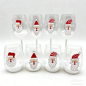 <span class=keywords><strong>Calice</strong></span> da <span class=keywords><strong>Vino</strong></span> <span class=keywords><strong>Rosso</strong></span> SNW con Design Natalizio Disegnato a Mano, Elegante Bicchiere per Decorazione Natalizia - Product Image 1