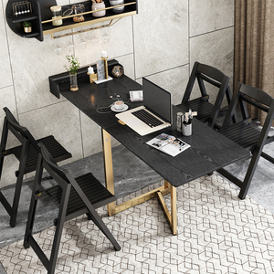 Meubles d'appartement Noir Support mural Pliant Mini Flat Design Luxe <span class=keywords><strong>Table</strong></span> à manger moderne - Product Image 2