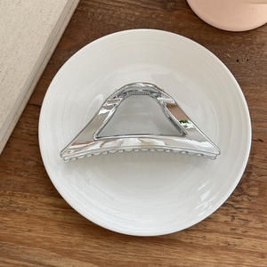 Nouvelle Pince à Cheveux Grande Taille en Acrylique Argenté, Style Coréen, pour Cheveux Volumineux, en Plastique (non doré), pour Fille - Product Image 6