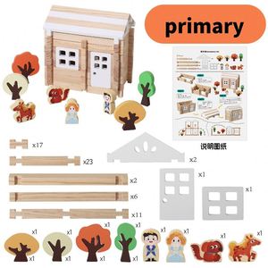 Ensemble de construction éducatif pour enfants, garçons et filles, château classique en bois, blocs de construction Prince et Princesse - Product Image 5