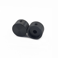 Bouton rotatif en aluminium anodisé noir moleté de 6 mm pour amplificateur Hi-Fi, commande de potentiomètre de préamplificateur