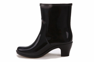 <span class=keywords><strong>Femme</strong></span> mignon talons extérieur imperméable pvc demi <span class=keywords><strong>pluie</strong></span> chaussures pour dame - Product Image 5