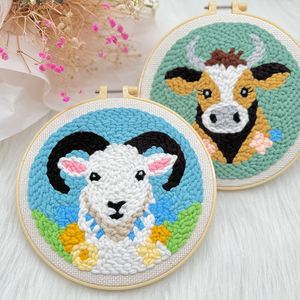 Kit de broderie DIY à thème animal fait main, matériel de broderie au poinçon avec fil polyester, marque XIXI - Product Image 3