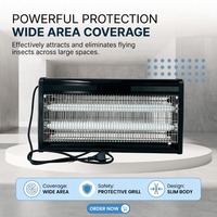 Lampe anti-moustiques et répulsive UV haute puissance 15W noire en ABS, couverture 100% pour usage domestique et commercial