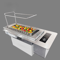 Barbecue automatique sans fumée, machine à brochettes rotative électrique avec contrôle numérique pour usage commercial