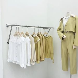 Porte-vêtements suspendu mural porteur en acier inoxydable personnalisé boutique <span class=keywords><strong>magasin</strong></span> <span class=keywords><strong>de</strong></span> vêtements présentoirs <span class=keywords><strong>de</strong></span> vêtements au détail - Product Image 3