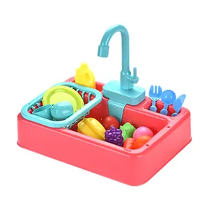 假装玩电动餐具游戏厨房水槽玩具