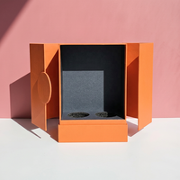 Boîtes rigides en papier artisanal texturé personnalisées avec insert en mousse pour 2 bouteilles Emballage de parfum durable Boîte de parfum de luxe