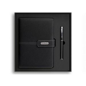 2024Custom Faux Leather Hardcover Stationery Notebook Gift Set A5 Luxury <b>Planner</b> Recycled Paper <b>Journal</b> Notebook With Pen - Product Image 3