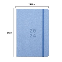 Carnet de notes/agenda/journal de bien-être personnalisé en cuir PU A5 avec couverture rigide en lin, impression personnalisée, planificateur quotidien/hebdomadaire