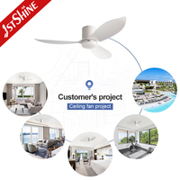 Ventilateur de plafond 1stshine de 52 pouces à profil bas avec lumière pour plafond bas, moteur DC silencieux, télécommande intelligente