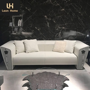 <span class=keywords><strong>Marque</strong></span> de mode <span class=keywords><strong>italienne</strong></span> meubles de salon de luxe design moderne canapé en cuir blanc Varsace - Product Image 2