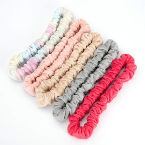 Élastique à cheveux 19 cm en flanelle douce multifonction pour usage quotidien – Gris, Rose Rouge, Beige, Rose, Tie-Dye, Couleur Unie - Product Image 1