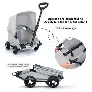 2025 nouvelle poussette pliante de luxe pour animaux de compagnie pour chats chiens, chariot pliable facile à 4 roues, transporteur de voyage de marche en plein air de haute qualité - Product Image 5