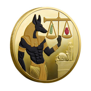 Moneda Conmemorativa de Metal Plateado con Temática del Antiguo <span class=keywords><strong>Egipto</strong></span>, Dos Colores, Dorado y Plateado, Diseño de Anubis, Elemento de Pesaje en Forma de Corazón - Product Image 2