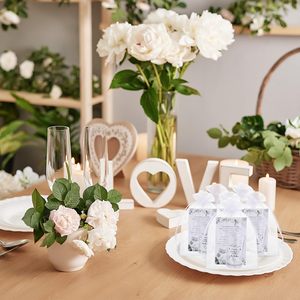 Pafu Gepersonaliseerde Transparante Bruiloft Souvenirs Cadeaus met Kaartje en Organza Zakje 50 Sets Glazen Bruiloft Aandenkens voor Gasten - Product Image 6