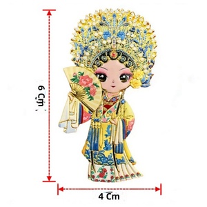 Aimants de réfrigérateur en métal sur le thème de l'Opéra de Pékin, avec les personnages <span class=keywords><strong>Mulan</strong></span>, Guan Yu, Yang Guifei, à dos magnétique et force d'attraction accrue - Product Image 5