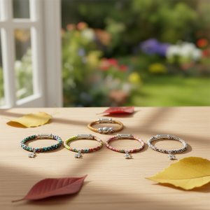 Braccialetti Charm alla Moda, 6 Stili Misti, Cristallo Elastico in Acciaio Inossidabile, Gioielli Unisex da Regalo - Product Image 2