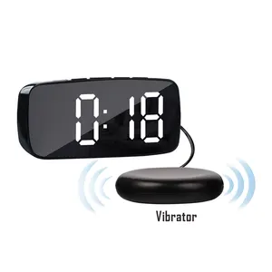 Relógio vibrador da cama de ação, alarme vibratório, relógio eletrônico digital led, relógio de mesa
