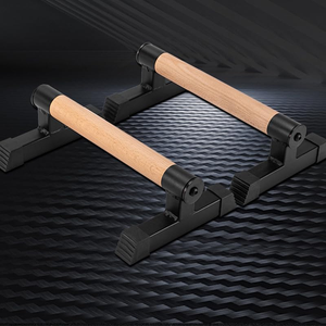 Meilleures ventes : Ensemble de barres de pompes et de parallettes en bois pour exercices de pompes et dips, avec poignées en bois, pour la gym - Product Image 4